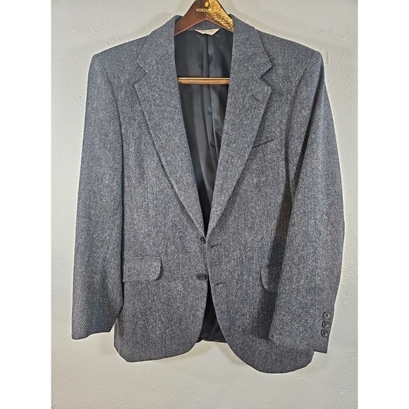 Vintage Hunt Valley Men's 42R Pure Wool Tweed Jacket Coat - Picture 2 of 9
